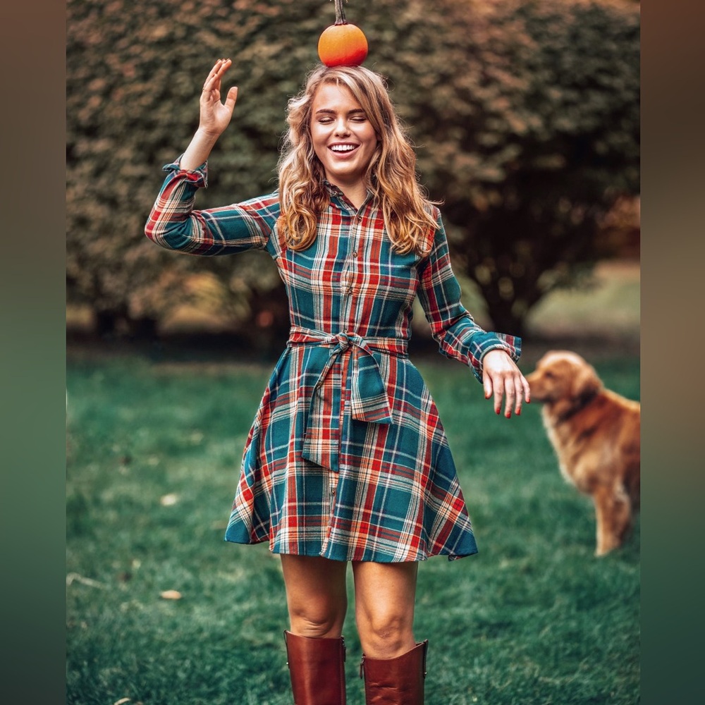 NWT Kiel James Patrick Woodstock Trail Flannel Dress size M